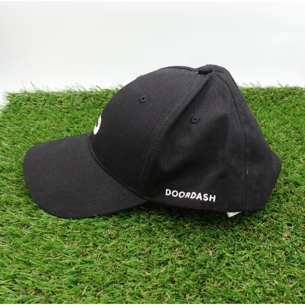 DOORDASH  Men's Black Baseball Cap Logo Hat (Adult Adjustable)